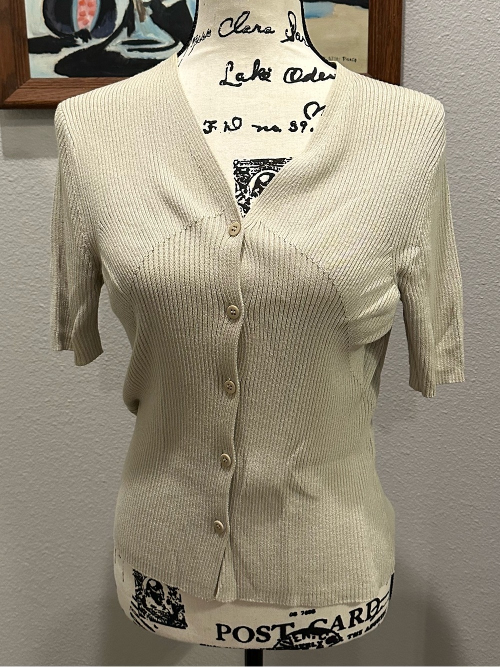 Emanuel Ungaro Neutral Ribbed Crewneck Sweater